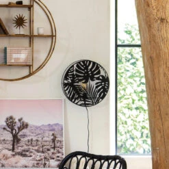 Applique Métal Noir Feuilles Olas Atmosphera -Marché Meubles Magasin applique metal noir feuilles olas atmosphera 4