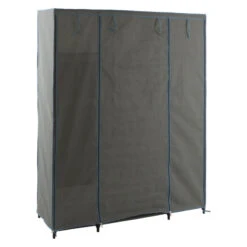 Armoire 1 Penderie + étagères + Boites Gris 5Five 9 Armoire 1 Penderie + étagères + Boites Gris 5Five -Marché Meubles Magasin armoire 1 penderie etagere grise 2