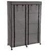 Armoire De Rangement 4 étagères Et 1 Penderie Gris En Tissu -Marché Meubles Magasin armoire de rangement 4 etageres et 1 penderie gris en tissu