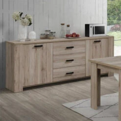 Bahut 3 Tiroirs 2 Portes Olivier -Marché Meubles Magasin bahut 3 tiroirs 2 portes olivier 4