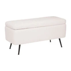 Banc Coffre Bouclette Blanc Aurora Atmosphera