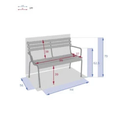 Banc Extérieur Greensboro Vert Olive Hespéride -Marché Meubles Magasin banc exterieur greensboro vert olive hesperide 2