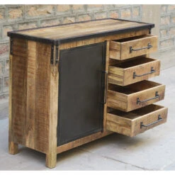 Buffet 1 Porte 4 Tiroirs Bois De Manguier Et Métal 10 Buffet 1 Porte 4 Tiroirs Bois De Manguier Et Métal -Marché Meubles Magasin buffet 1 porte 4 tiroirs bois de manguier et metal 3