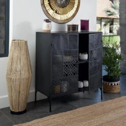 Buffet 2 Portes Métal Ajouré Teeco Atmosphera -Marché Meubles Magasin buffet 2 portes metal ajoure teeco atmosphera 2