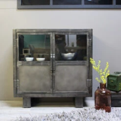 Buffet Métal Noir Jodhpur 2 Portes -Marché Meubles Magasin buffet metal jodhpur portes 1