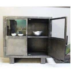 Buffet Métal Noir Jodhpur 2 Portes -Marché Meubles Magasin buffet metal jodhpur portes 2