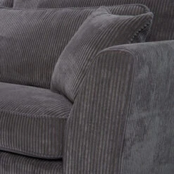 Canapé Angle Droit Isla Velours Côtelé Gris -Marché Meubles Magasin canape angle droit gris isla 2