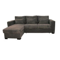 Canapé D'angle Joe Gauche Ou Droite Gris Convertible Lit -Marché Meubles Magasin canape d angle joe gauche ou droite gris convertible lit 4