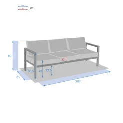 Canapé De Jardin Jauca Noisette / Gris Boisé Hespéride 7 Canapé De Jardin Jauca Noisette / Gris Boisé Hespéride -Marché Meubles Magasin canape de jardin jauca noisette gris boise hesperide 1 2