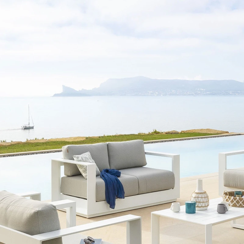 Canapé Extérieur 2 Places Allure Blanc Hespéride 4 Canapé Extérieur 2 Places Allure Blanc Hespéride – Image 2