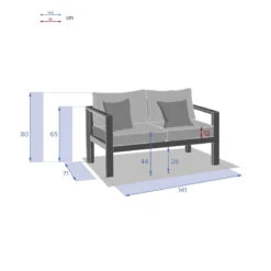 Canapé Extérieur 2 Places Evasion Tonka Hespéride -Marché Meubles Magasin canape exterieur 2 places evasion tonka hesperide 3