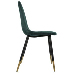 Chaise Velours Vert Pieds Gold Tyka Atmosphera -Marché Meubles Magasin chaise velours vert pieds gold atmosphera 2