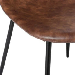 Chaise Vladi Effet Cuir Marron Atmosphera -Marché Meubles Magasin chaise vladi effet cuir marron atmosphera 2