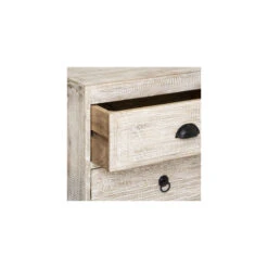 Chevet 3 Tiroirs Bois Blanchi Ajay Atmosphera -Marché Meubles Magasin chevet 3 tiroirs bois blanchi ajay atmosphera 5