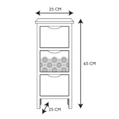 Chiffonnier 3 Tiroirs Chic Naturel Et Blanc -Marché Meubles Magasin chiffonnier 3 tiroirs chic naturel et blanc 2