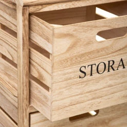 Chiffonnier Bois 3 Cagettes Sur Roulettes 5Five -Marché Meubles Magasin chiffonnier bois 3 cagettes sur roulettes 5five 2