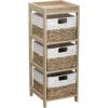 Chiffonnier En Bois 3 Paniers Jacinthe Naturel Et Blanc -Marché Meubles Magasin chiffonnier en bois 3 paniers jacinthe naturel et blanc