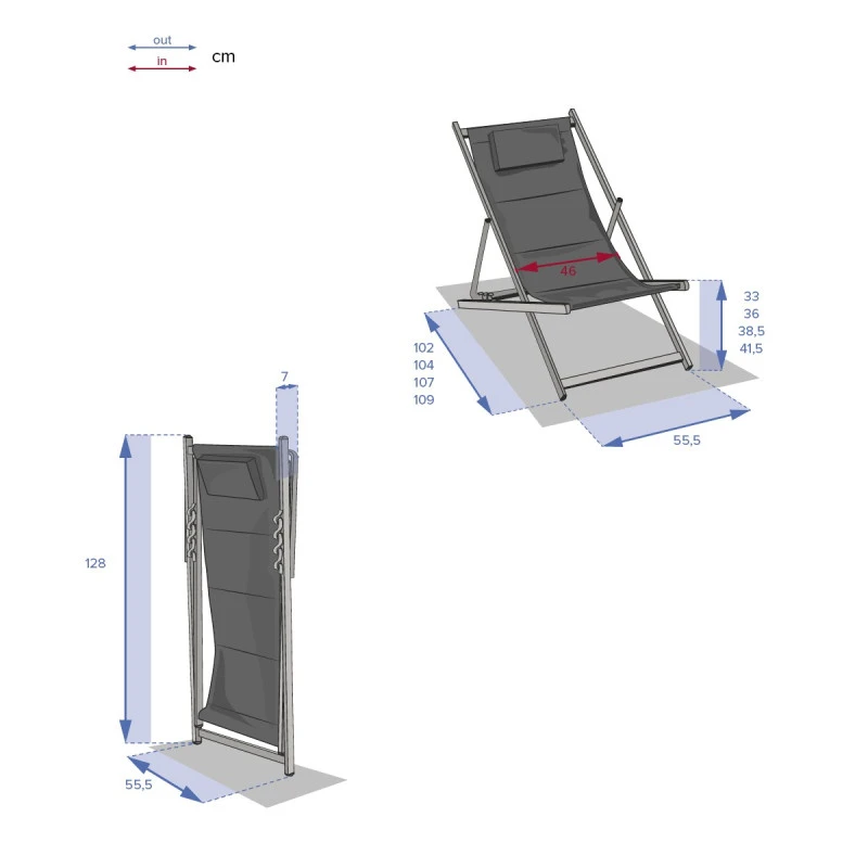 Chilienne Inclinable Honolulu Gris Ardoise Hespéride 9 Chilienne Inclinable Honolulu Gris Ardoise Hespéride – Image 7