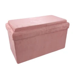 Coffre Banc Pliable Rose Compatible Briques -Marché Meubles Magasin coffre banc pliable rose compatible briques 3