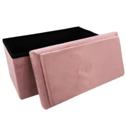 Coffre Banc Pliable Rose Compatible Briques -Marché Meubles Magasin coffre banc pliable rose compatible briques 4