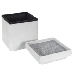 Coffre Pouf Pliable Gris Compatible Briques -Marché Meubles Magasin coffre pouf pliable gris compatible briques 5