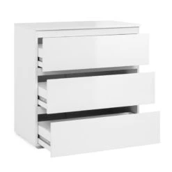 Commode 3 Tiroirs Capetown Blanc -Marché Meubles Magasin commode 3 tiroirs capetown blanc 2