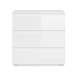 Commode 3 Tiroirs Capetown Blanc -Marché Meubles Magasin commode 3 tiroirs capetown blanc 4