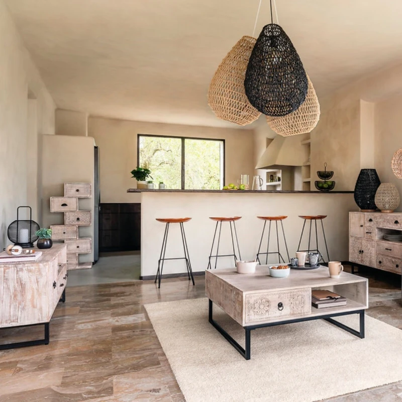 Commode Ajay 6 Tiroirs Bois Massif Atmosphera 4 Commode Ajay 6 Tiroirs Bois Massif Atmosphera – Image 2