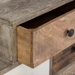 Commode Koval Uni 8 Tiroirs Bois Massif Atmosphera -Marché Meubles Magasin commode koval uni 8 tiroirs bois massif atmosphera 2