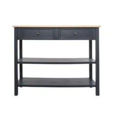 Console Damian Bois Gris Foncé Atmosphera -Marché Meubles Magasin console damian bois atmosphera 3