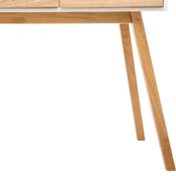 Console Sur Pieds Bois Elva Blanc Atmosphera -Marché Meubles Magasin console sur pieds bois elva blanc atmosphera 3