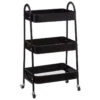Desserte 3 Niveaux à Roulettes Métal Noir 5Five -Marché Meubles Magasin desserte 3 niveaux a roulettes metal noir 5five