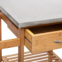 Desserte Bambou 6 Tiroirs Roulettes 76 Cm 5five -Marché Meubles Magasin desserte bambou 6 tiroirs roulettes 76 cm 5five 3