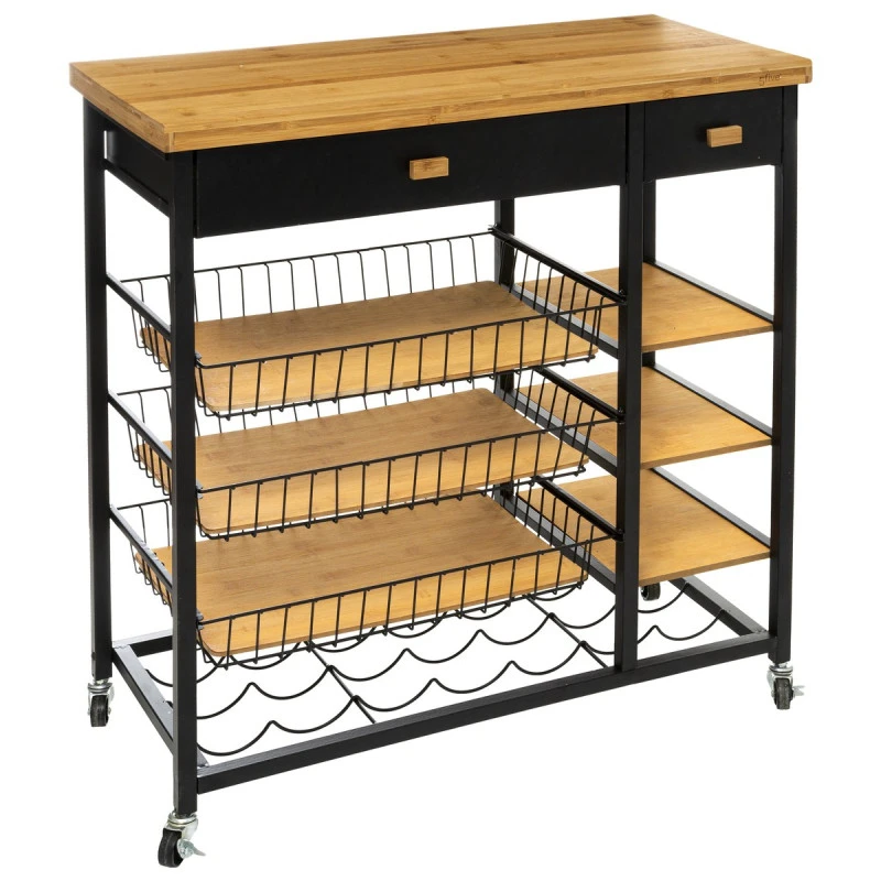 Desserte En Bambou Et Métal Nera 5five 3 Desserte En Bambou Et Métal Nera 5five