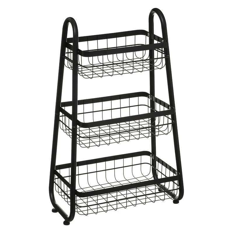 Desserte Métal 3 Paniers Noir 5Five 3 Desserte Métal 3 Paniers Noir 5Five