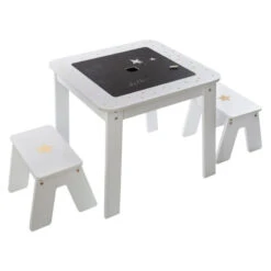 Ensemble Table + 2 Tabourets Enfant Blanc Doré Dream Atmosphera 15 Ensemble Table + 2 Tabourets Enfant Blanc Doré Dream Atmosphera -Marché Meubles Magasin ensemble table 2 tabourets enfant blanc dore dream atmosphera 6