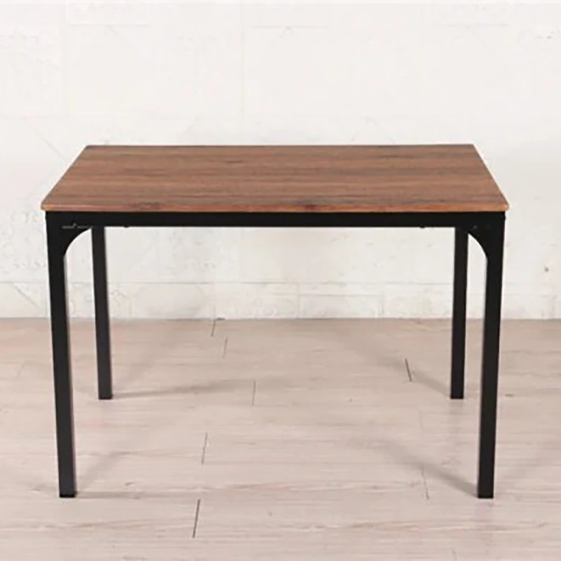 Ensemble Table + 4 Chaises Métal Et Effet Bois 5 Ensemble Table + 4 Chaises Métal Et Effet Bois – Image 3