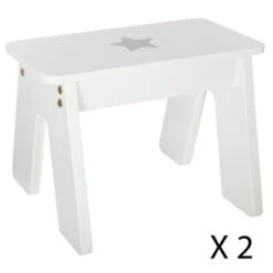 Ensemble Table + 2 Tabourets Enfant Blanc Gris Dream Atmosphera -Marché Meubles Magasin ensemble table tabourets enfant blanc gris dream atmosphera 3