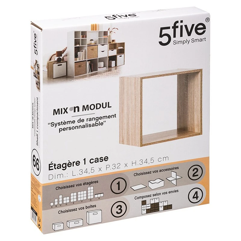 Etagère 1 Case Mix Naturel 5Five 4 Etagère 1 Case Mix Naturel 5Five – Image 2