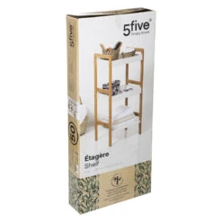 Étagère 3 Niveaux Natureo Blanc 5Five -Marché Meubles Magasin etagere 3 niveaux en bambou veritable 1 2