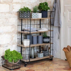 Etagère Métal Jordi 4 Niveaux Roulettes Atmosphera -Marché Meubles Magasin etagere metal jordi 4 niveaux roulettes atmosphera 1