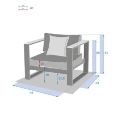 Fauteuil De Salon Emperia Graphite Hespéride -Marché Meubles Magasin fauteuil de salon emperia graphite hesperide 3