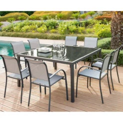 Fauteuil Empilable Piazza Hespéride Galet/graphite -Marché Meubles Magasin fauteuil empilable piazza hesperide galet graphite 5