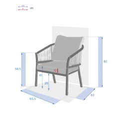 Fauteuil Extérieur 1 Place Oriengo Anthracite Hespéride -Marché Meubles Magasin fauteuil exterieur 1 place oriengo anthracite hesperide 3
