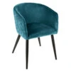 Fauteuil Séjour Marlo Bleu Canard Atmosphera -Marché Meubles Magasin fauteuil marlo bleu canard atmosphera
