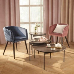 Fauteuil Séjour Marlo Bleu Canard Atmosphera -Marché Meubles Magasin fauteuil marlo bleu canard atmosphera 3