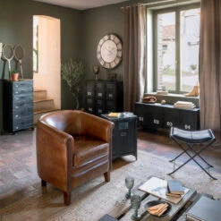 Horloge D80 Métal Et Bois Oscar Atmosphera -Marché Meubles Magasin horloge d80 metal et bois oscar atmosphera 2