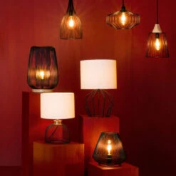 Lampe Grille Emie Noir Et Blanc Atmosphera -Marché Meubles Magasin lampe grille emie noir et blanc atmosphera 3