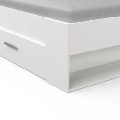 Demeyere Lit 140x190 Cm Pocket Blanc -Marché Meubles Magasin lit 2 places polly blanc 6