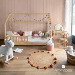 Lit Cabane 90x190 En Bois Sans Matelas Atmosphera -Marché Meubles Magasin lit cabane 90x190 en bois sans matelas atmosphera 2